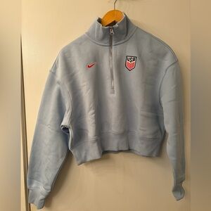 US Soccer - Nike Light Blue USA Quarter-Zip Pullover